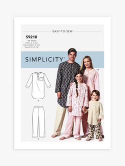 Simplicity Unisex Child's / Adult's Sleepwear Sewing Pattern, S9218, 