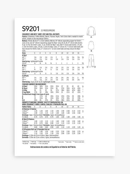 Simplicity Child's Shirt, Vest and Trousers Sewing Pattern, S9201 - view 2, 