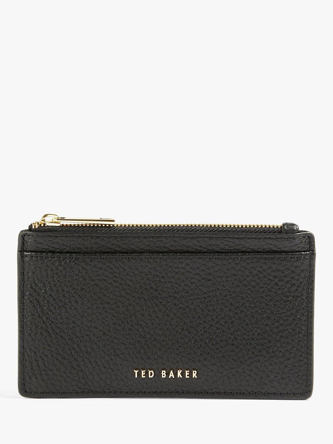 Ted Baker Briell Leather Zip Card Holder, Black