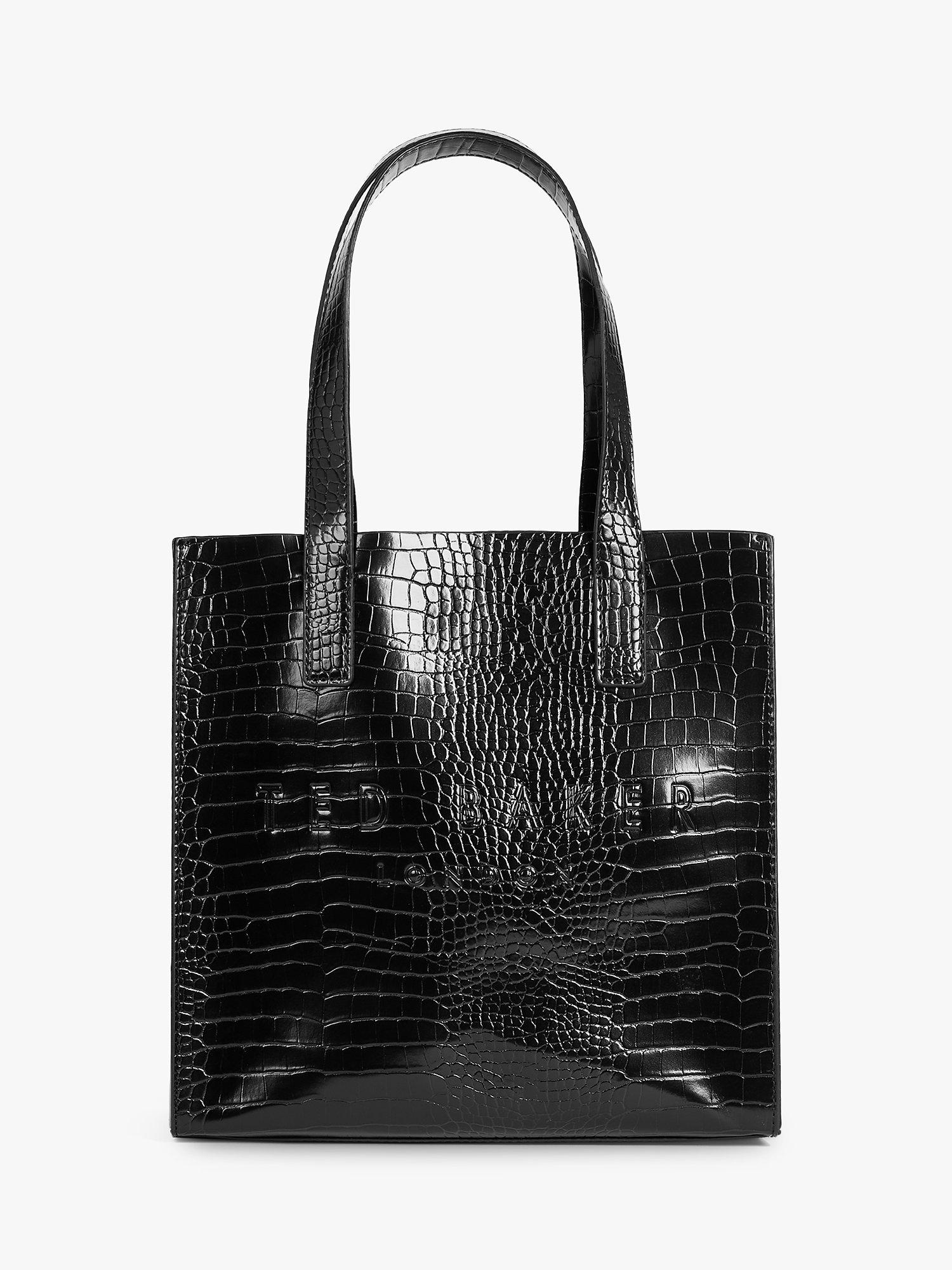 Ted Baker Reptcon Croc Effect Small Icon Tote Bag Black One Size