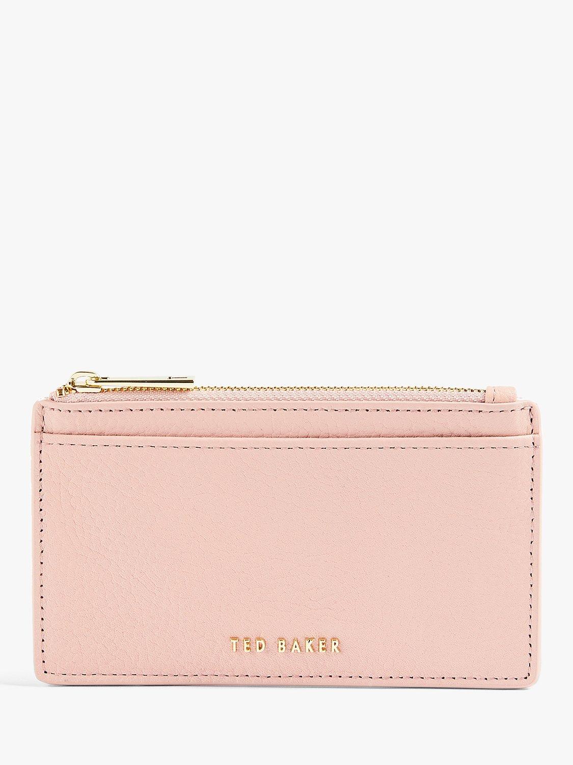 Ted Baker Briell Leather Zip Card Holder, Light Pink