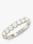 E.W Adams 18ct White Gold 7 Brilliant Cut 0.50ct Diamond Half Eternity Ring, N