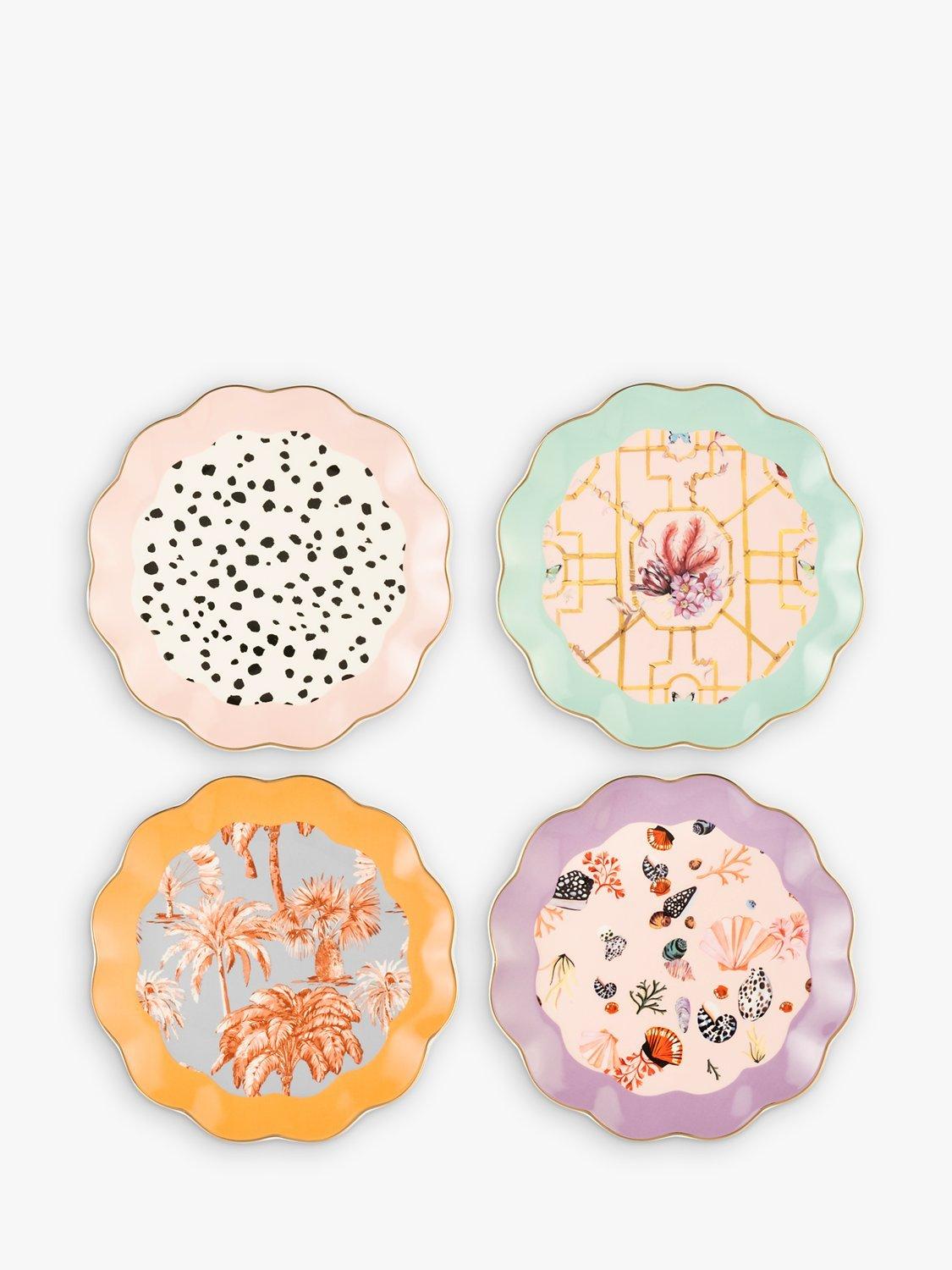 Eleanor Bowmer Cake Plates, Set of 4, 20cm, Assorted
