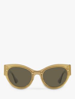 Versace VE2234 Women's Butterfly Sunglasses, Transparent Brown/Mirror Gold - view 2, Transparent Brown/Mirror Gold