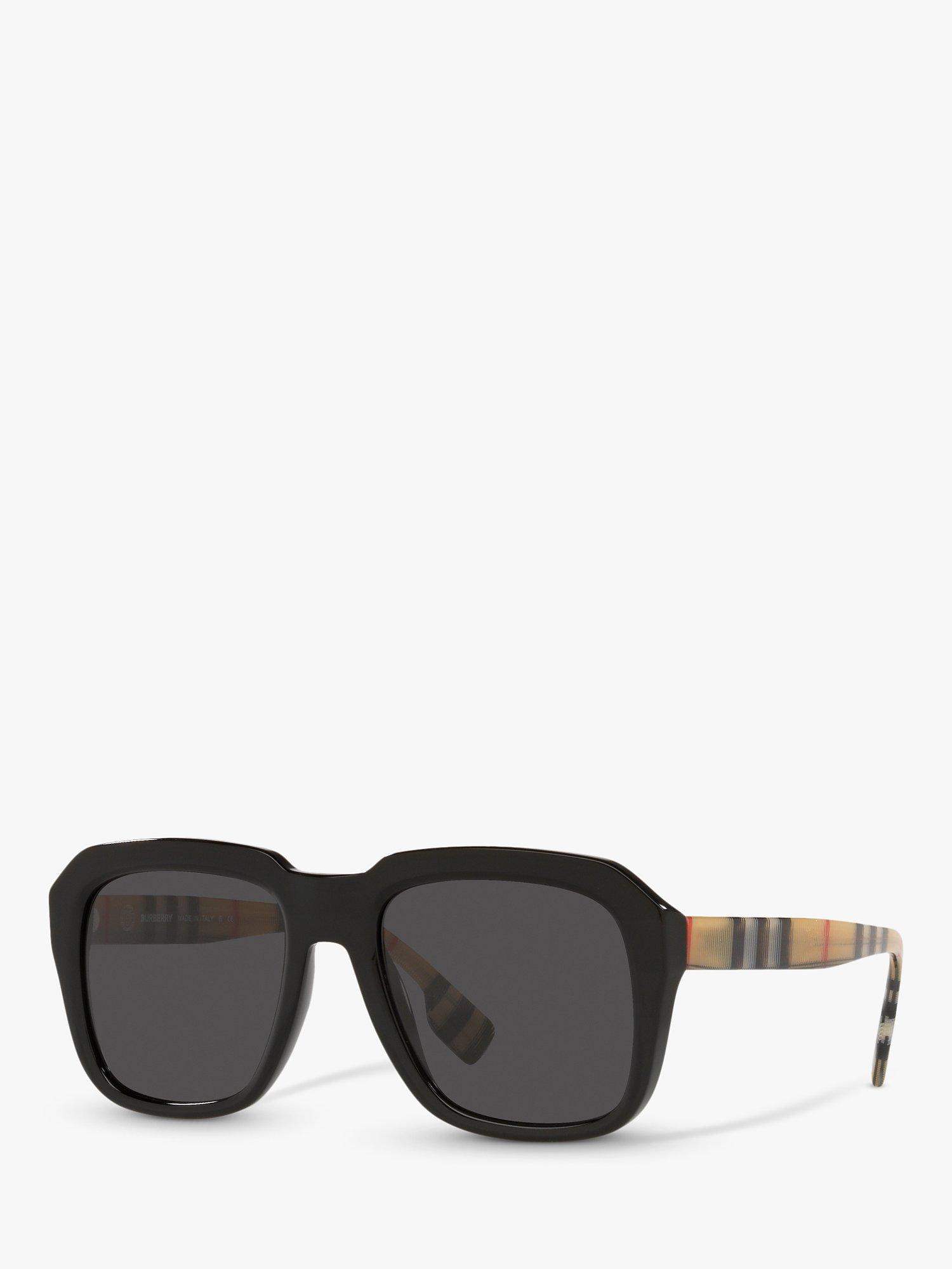 Burberry BE4350 Men's Square Sunglasses, Black/Multi
