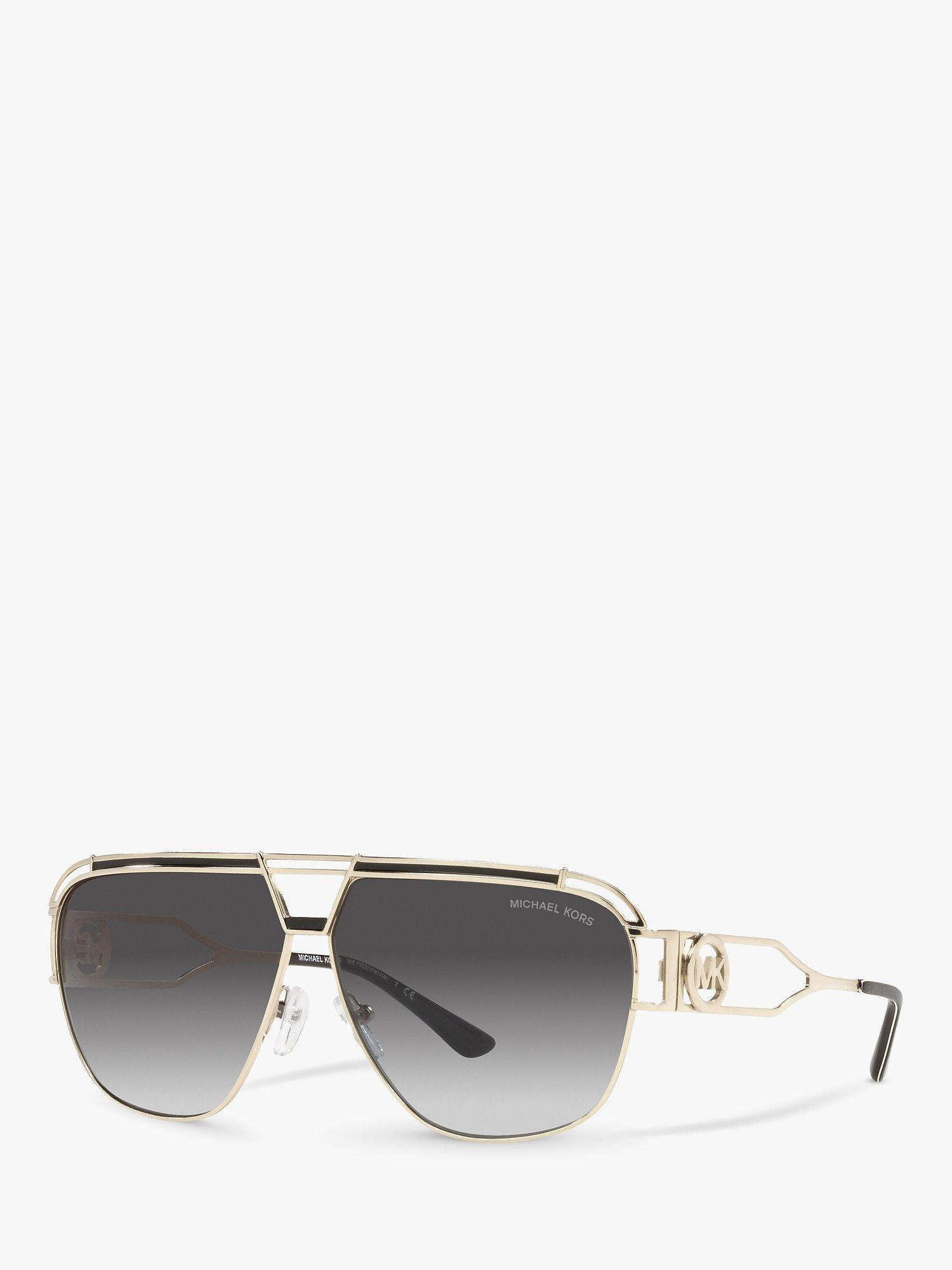 Michael Kors MK1102 Women's Vienna Aviator Sunglasses, Gold/Grey Gradient