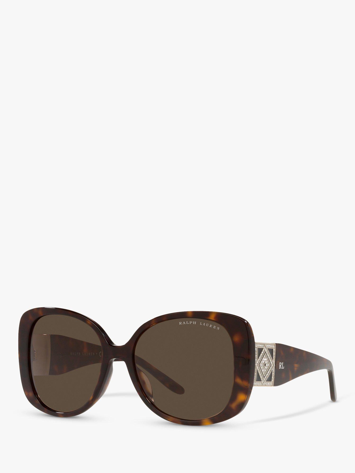 Ralph Lauren RL8196BU Women's Butterfly Sunglasses, Shiny Tortoise/Brown