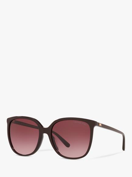 Michael Kors MK2137U Women's Anaheim Square Sunglasses, Brown/Red Gradient, Brown/Red Gradient