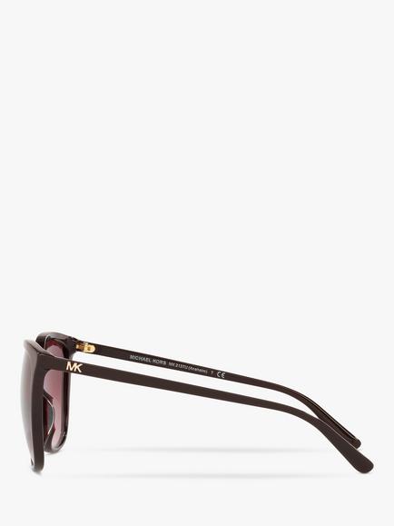 Michael Kors MK2137U Women's Anaheim Square Sunglasses, Brown/Red Gradient - view 2, Brown/Red Gradient