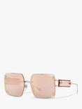 BVLGARI BV6171 Women's Square Sunglasses, Rose Gold/Champagne