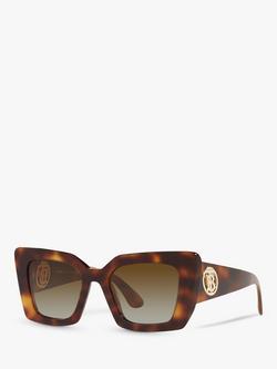 Burberry BE4344 Women's Square Polarised Sunglasses, Light Havana/Brown, Light Havana/Brown