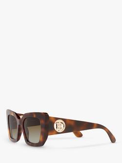 Burberry BE4344 Women's Square Polarised Sunglasses, Light Havana/Brown - view 2, Light Havana/Brown