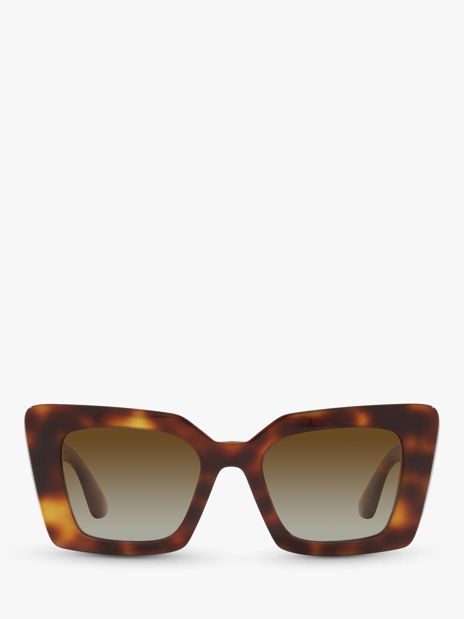Product image 3 of 7, which shows Burberry BE4344 Women's Square Polarised Sunglasses, Light Havana