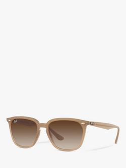 Ray-Ban RB4362 Unisex Square Sunglasses, Light Brown/Brown Gradient, Light Brown/Brown Gradient