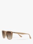 Ray-Ban RB4362 Unisex Square Sunglasses, Light Brown/Brown Gradient