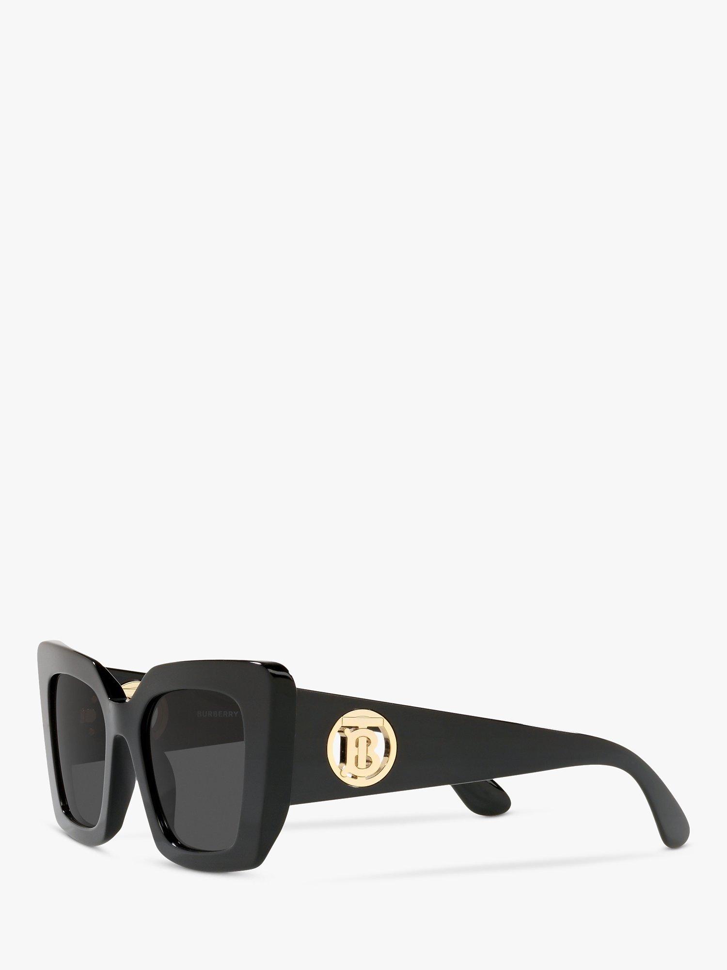 Product image 2 of 7, which shows Burberry BE4344 Women's Square Sunglasses, Black Shine/Grey