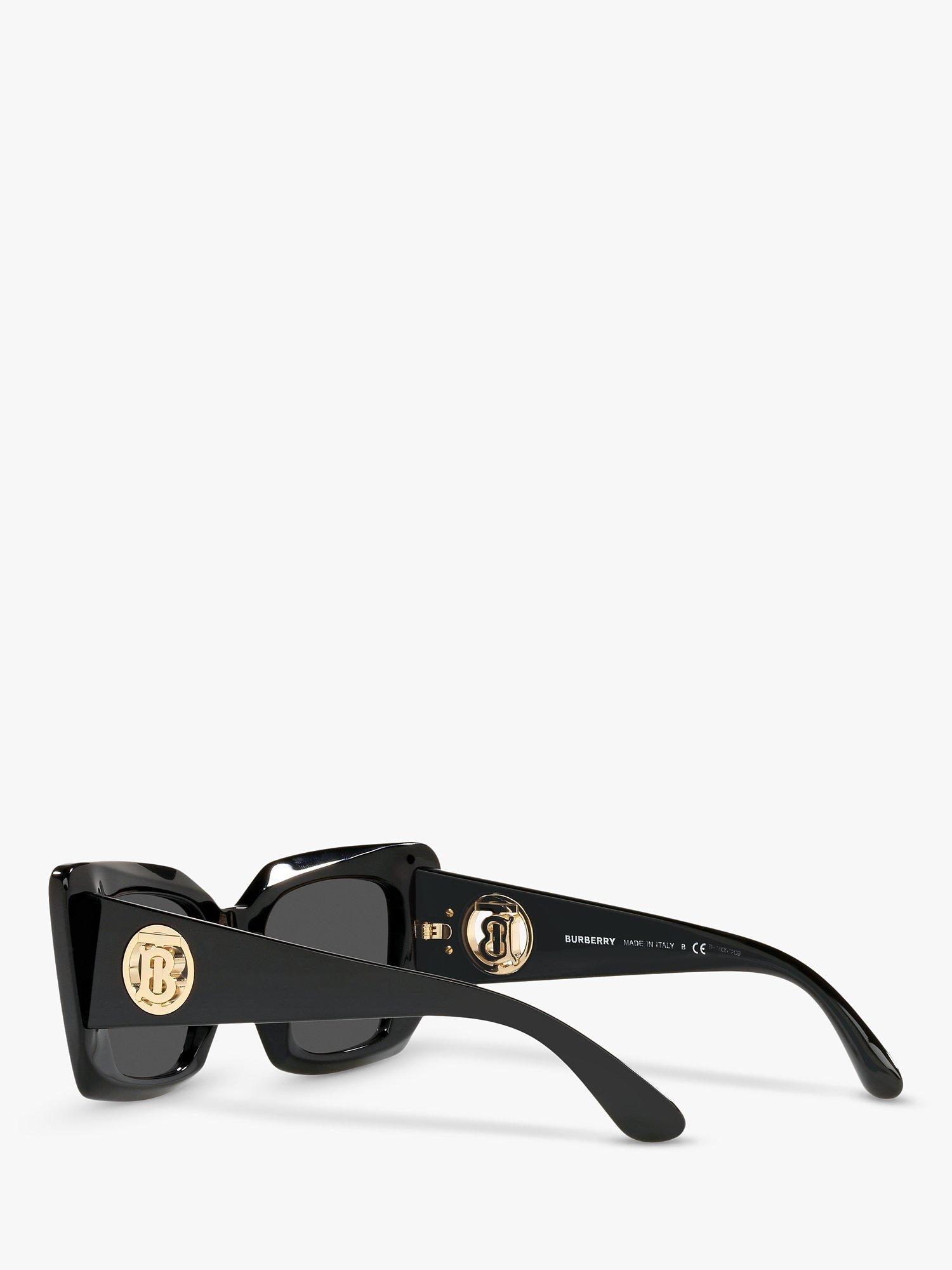Product image 5 of 7, which shows Burberry BE4344 Women's Square Sunglasses, Black Shine/Grey