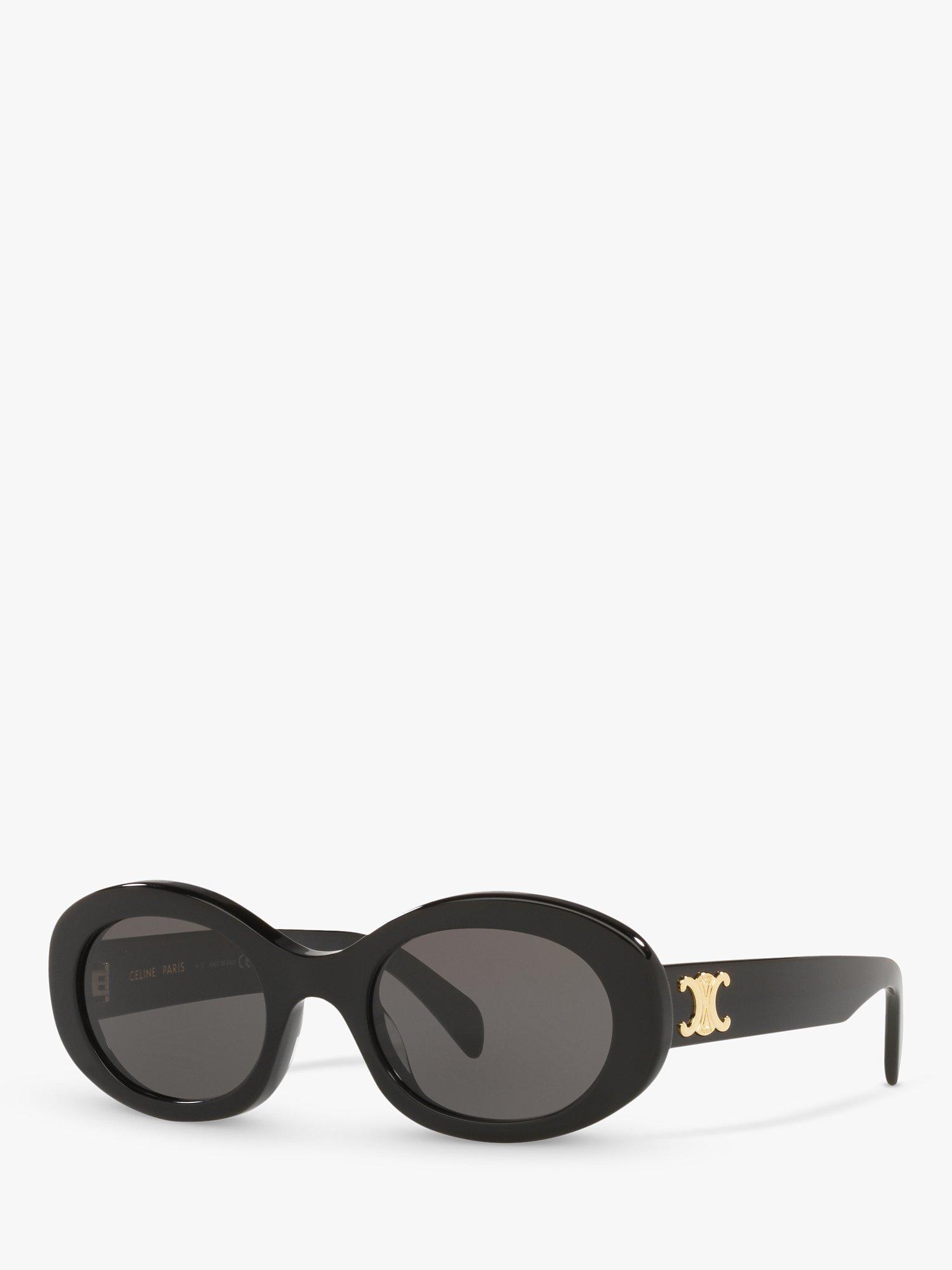 Product image 1 of 5, which shows Celine CL000312 Unisex Oval Sunglasses, Black/Grey
