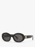 Celine CL000312 Unisex Oval Sunglasses, Black/Grey