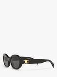 Celine CL000312 Unisex Oval Sunglasses, Black/Grey