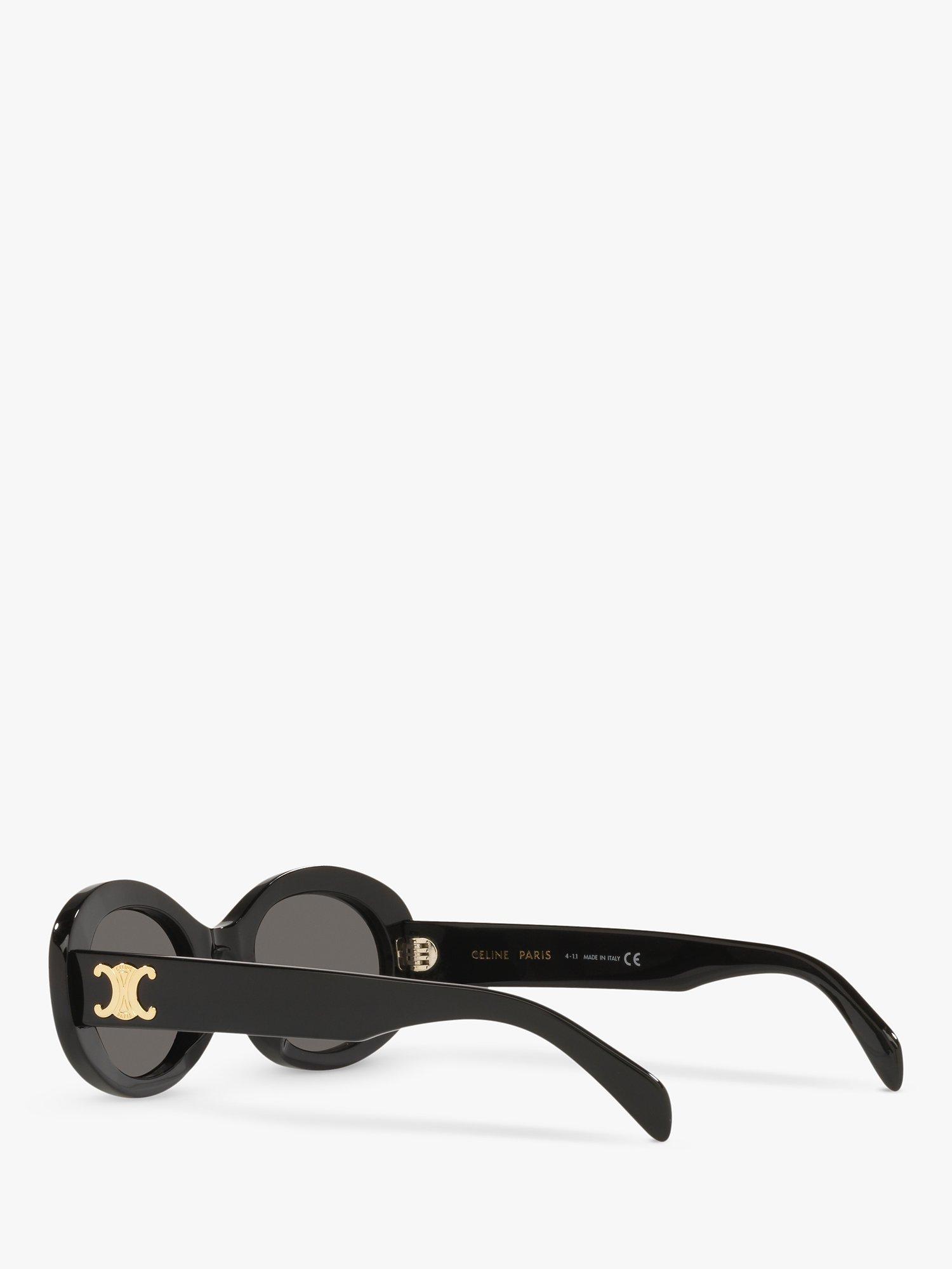 Product image 5 of 5, which shows Celine CL000312 Unisex Oval Sunglasses, Black/Grey