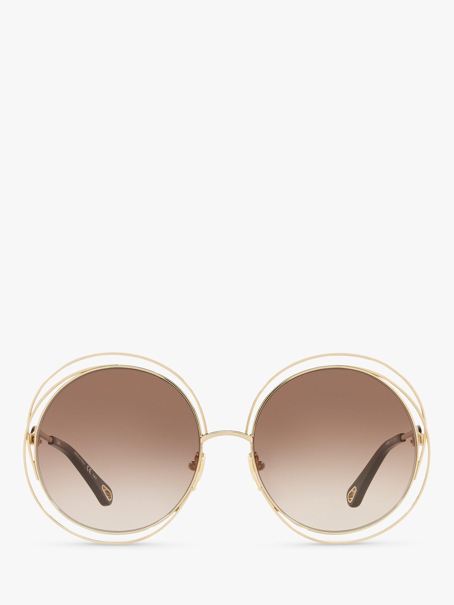 Product image 3 of 5, which shows Chloé CH0045S Women's Round Sunglasses, Gold/Brown Gradient