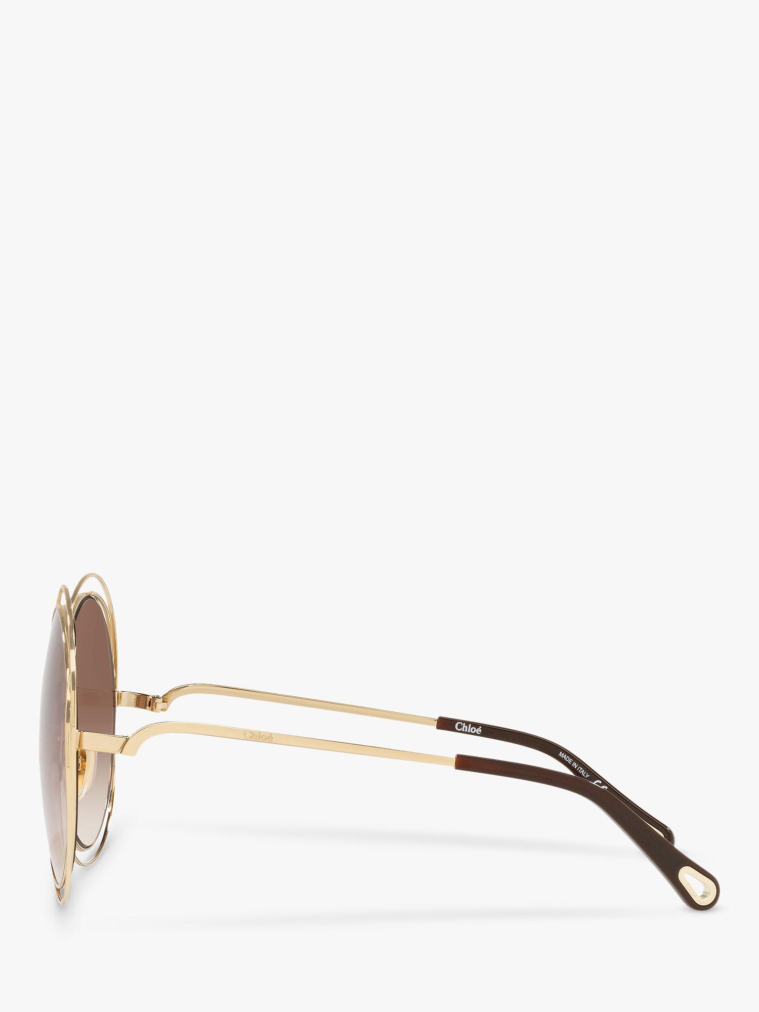 Product image 4 of 5, which shows Chloé CH0045S Women's Round Sunglasses, Gold/Brown Gradient