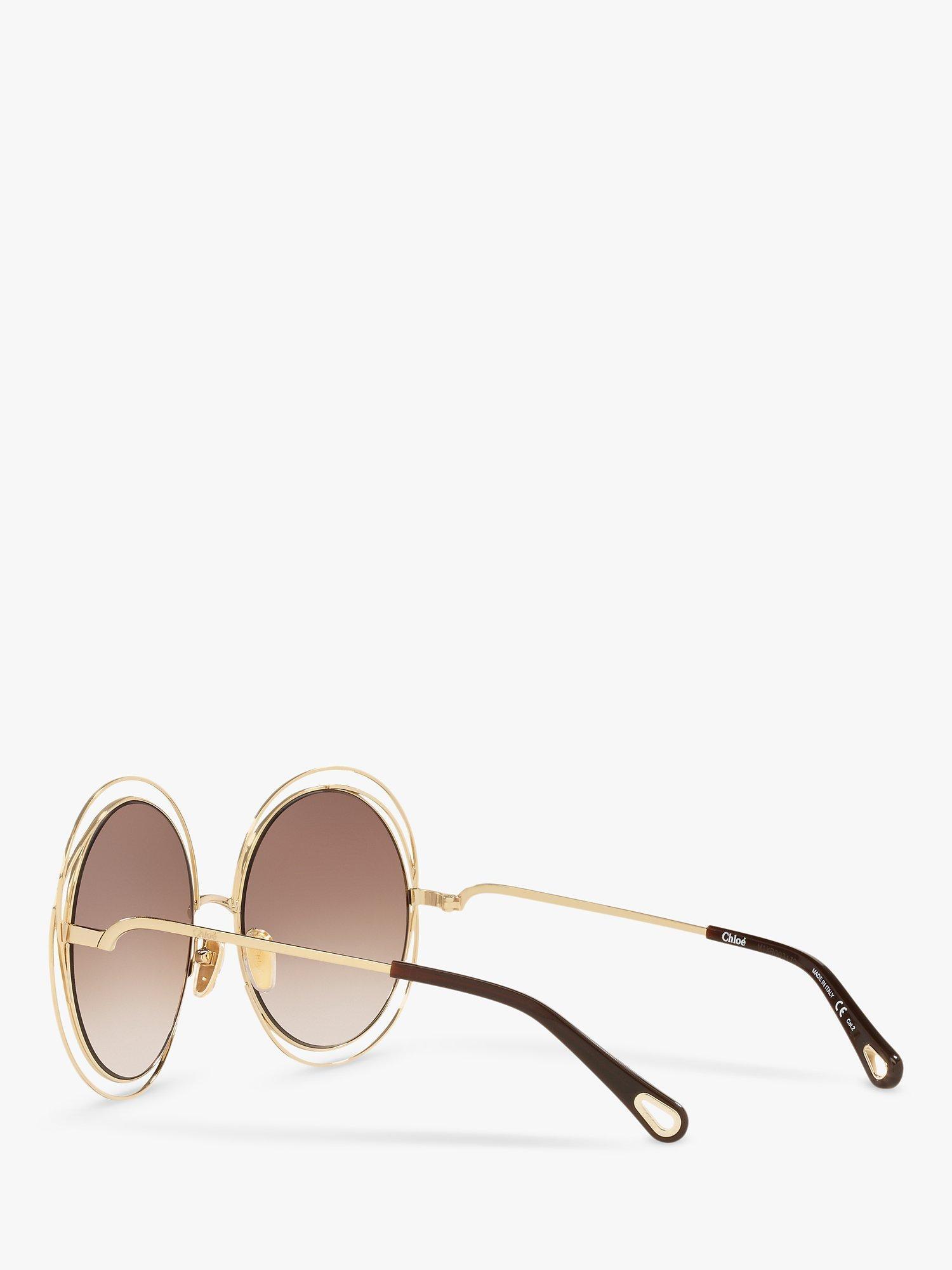 Product image 5 of 5, which shows Chloé CH0045S Women's Round Sunglasses, Gold/Brown Gradient