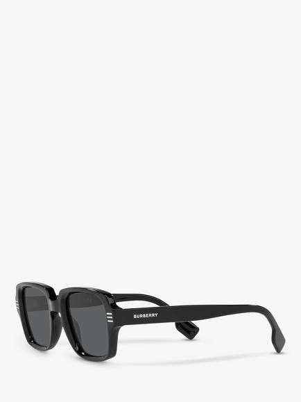 Burberry BE4349 Men's Rectangular Sunglasses - view 2, Black/Grey