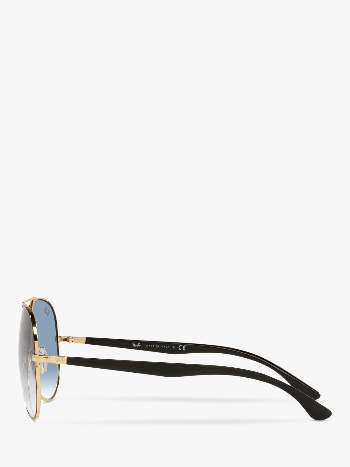 Product image 3 of 7, which shows Ray-Ban RB3675 Unisex Aviator Sunglasses, Black Gold/Blue Gradient