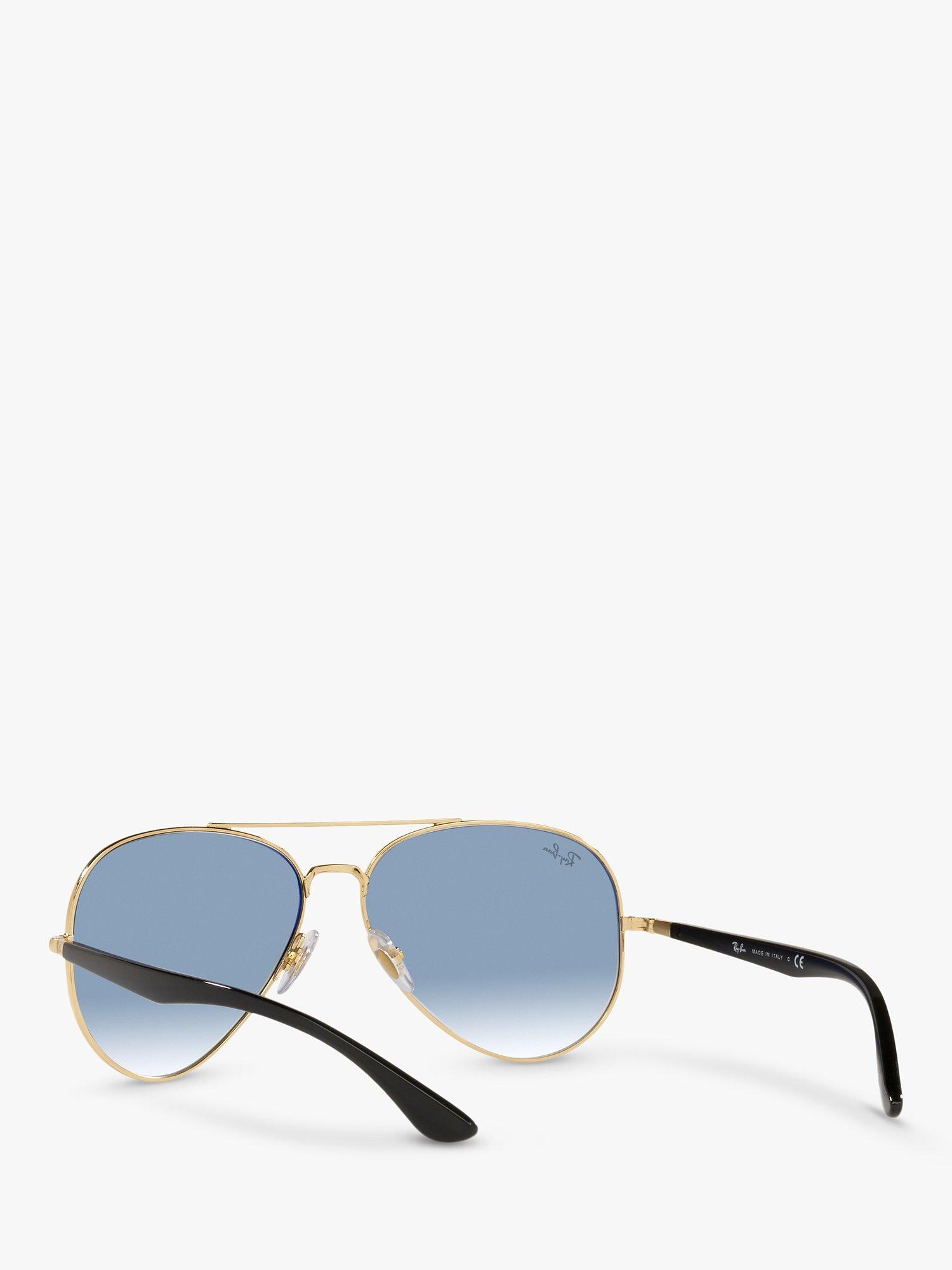 Product image 5 of 7, which shows Ray-Ban RB3675 Unisex Aviator Sunglasses, Black Gold/Blue Gradient