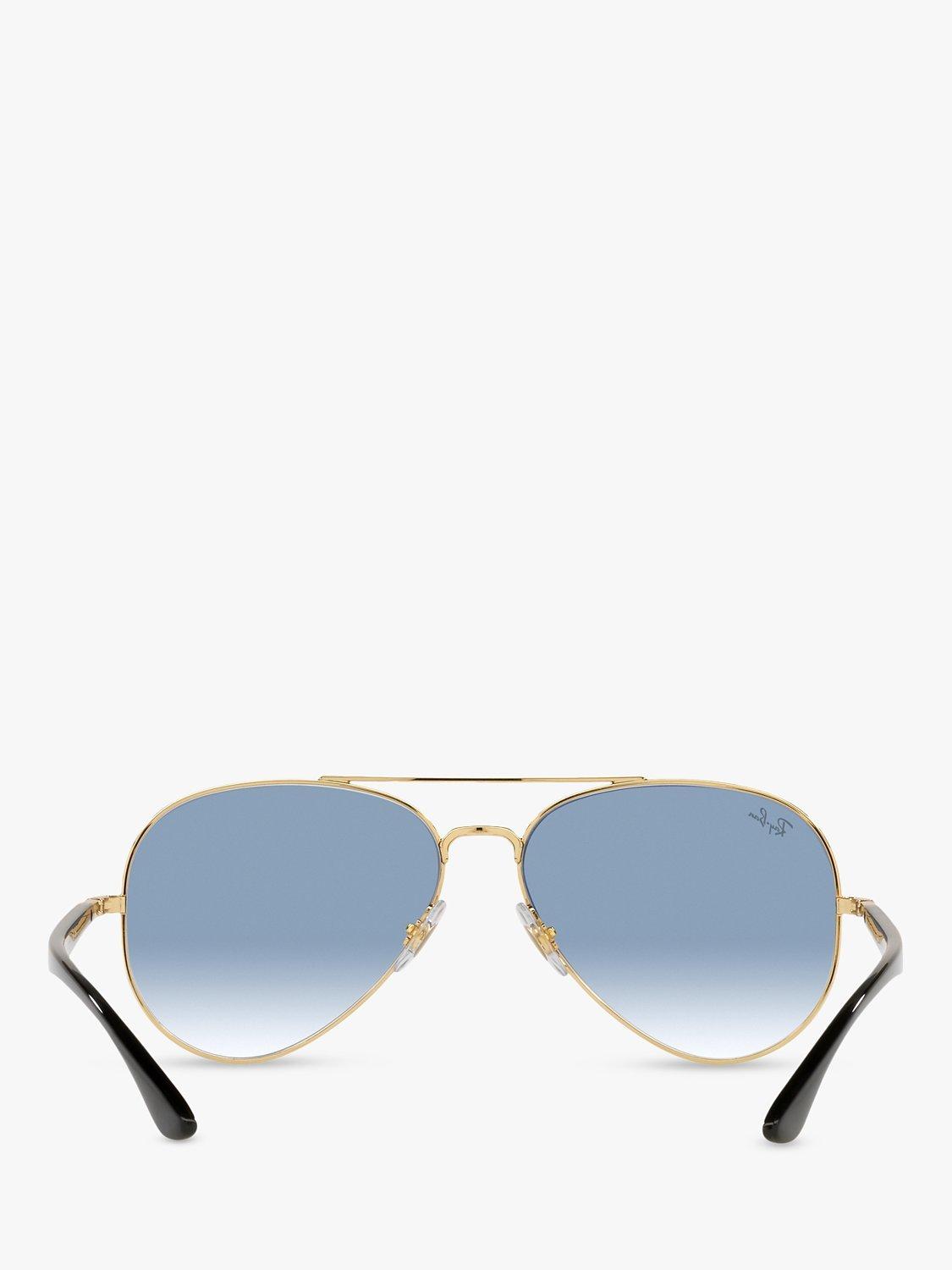 Product image 6 of 7, which shows Ray-Ban RB3675 Unisex Aviator Sunglasses, Black Gold/Blue Gradient
