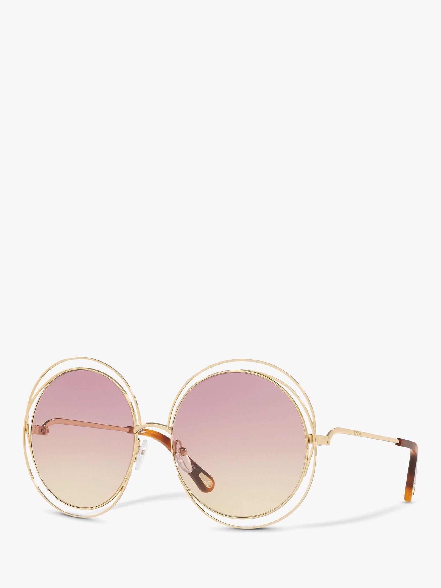 Chloé CH0045S Women's Round Sunglasses, Gold/Pink Gradient