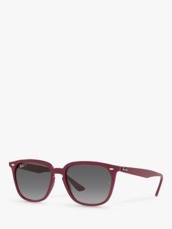 Ray-Ban RB4362 Unisex Polarised Square Sunglasses - view 2, Amaranth/Grey Gradient