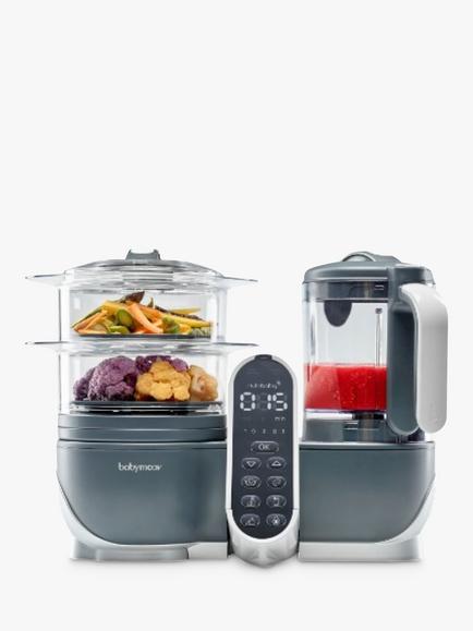 Babymoov Nutribaby+ 5-in-1 Baby Food Prep Machine, Grey