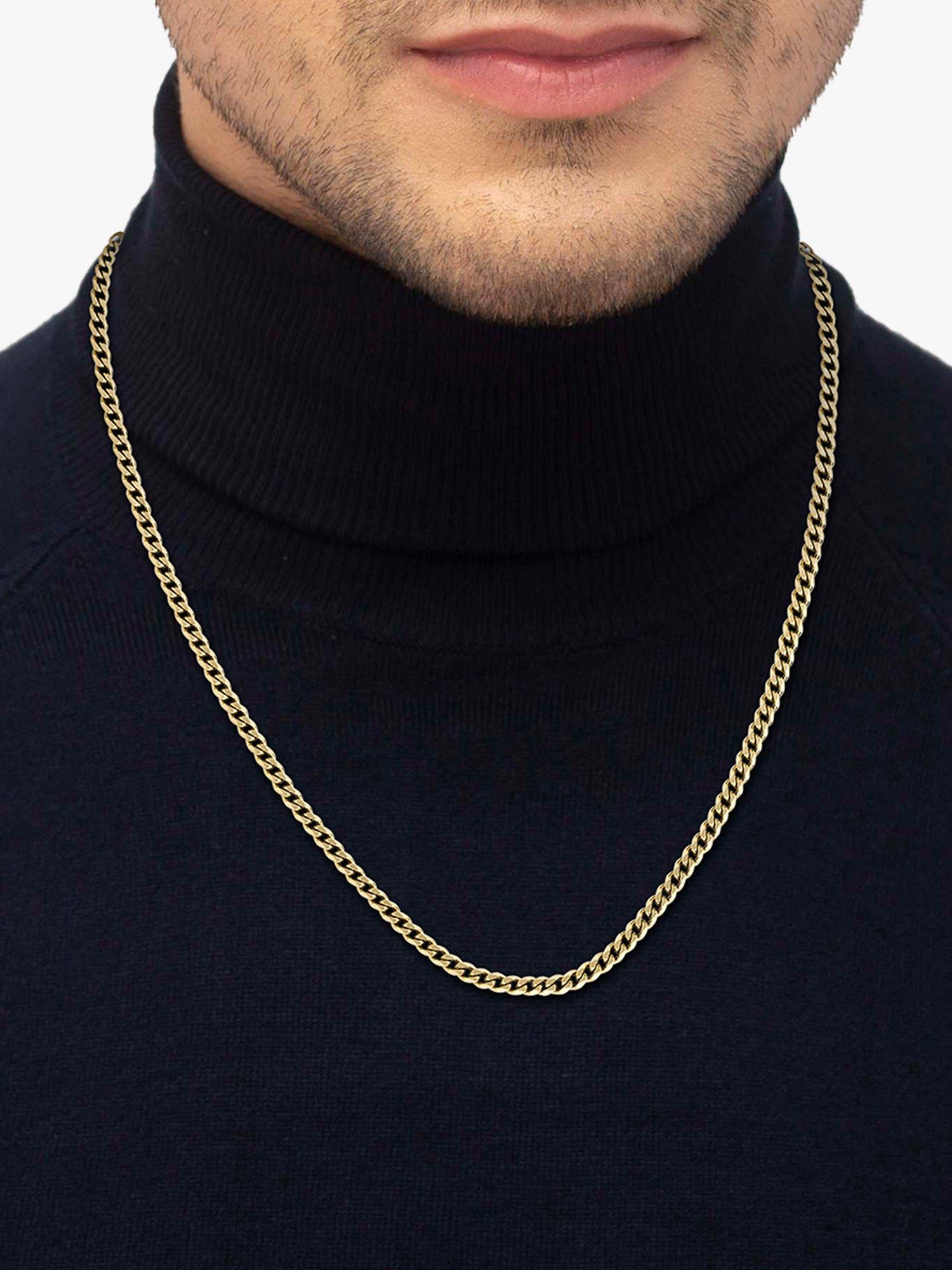 Product image 3 of 3, which shows BOSS Men's Him Collection Chain Necklace, Gold