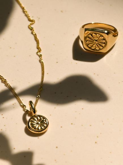 Daisy London Daisy Pendant Necklace, Gold - view 2, Gold