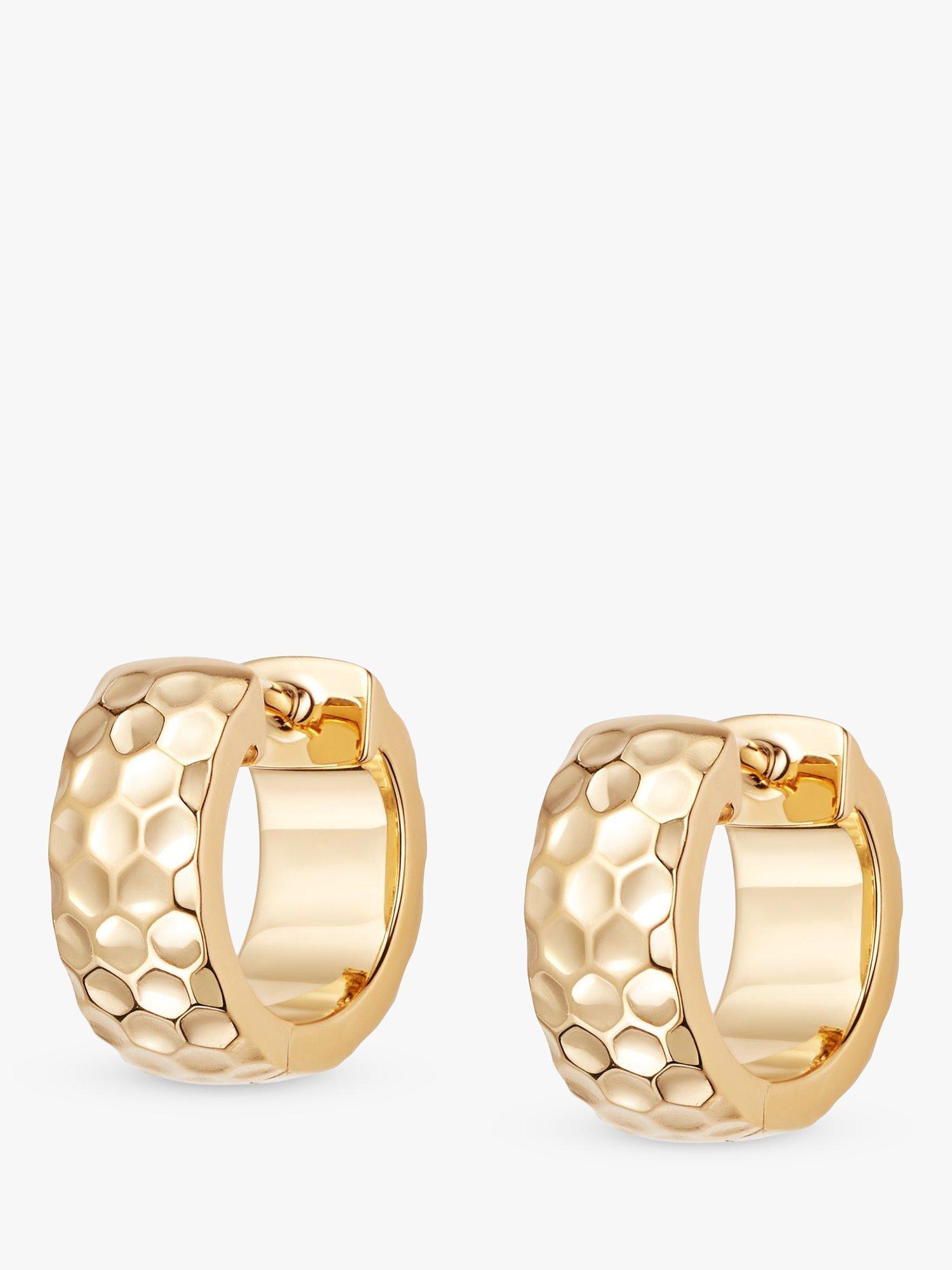 Daisy London Aurora Textured Hoop Earrings, Gold