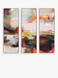 John Lewis Alice Sheridan 'Contemporary Sequence' Abstract Framed Canvas, Set of 3, 94 x 34cm, Pink/Multi