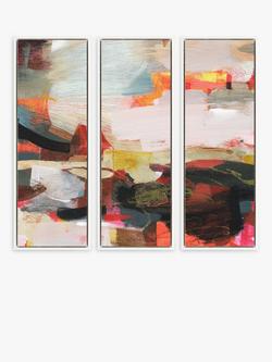 John Lewis Alice Sheridan 'Contemporary Sequence' Abstract Framed Canvas, Set of 3, 94 x 34cm, Pink/Multi, Pink/Multi