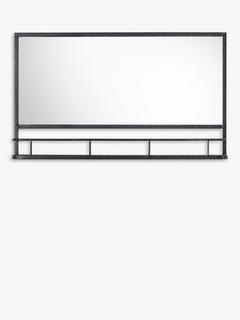 Gallery Direct Metal Frame Shelf Wall Mirror, 63 x 106cm, Black