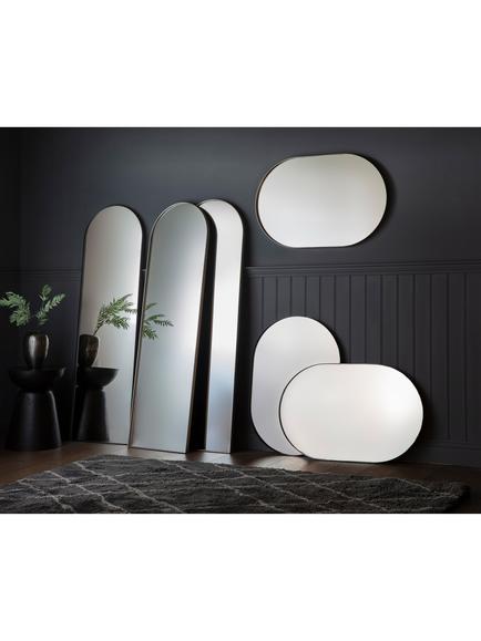 Hurston Arched Metal Frame Full-Length Wall Mirror, 170 x 50cm - view 2, Champagne