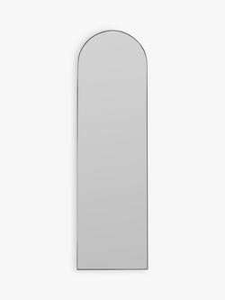 Hurston Arched Metal Frame Full-Length Wall Mirror, 170 x 50cm, Black