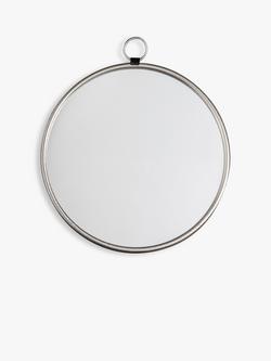 Bayswater Round Metal Frame Wall Mirror, 61cm, Silver, Silver