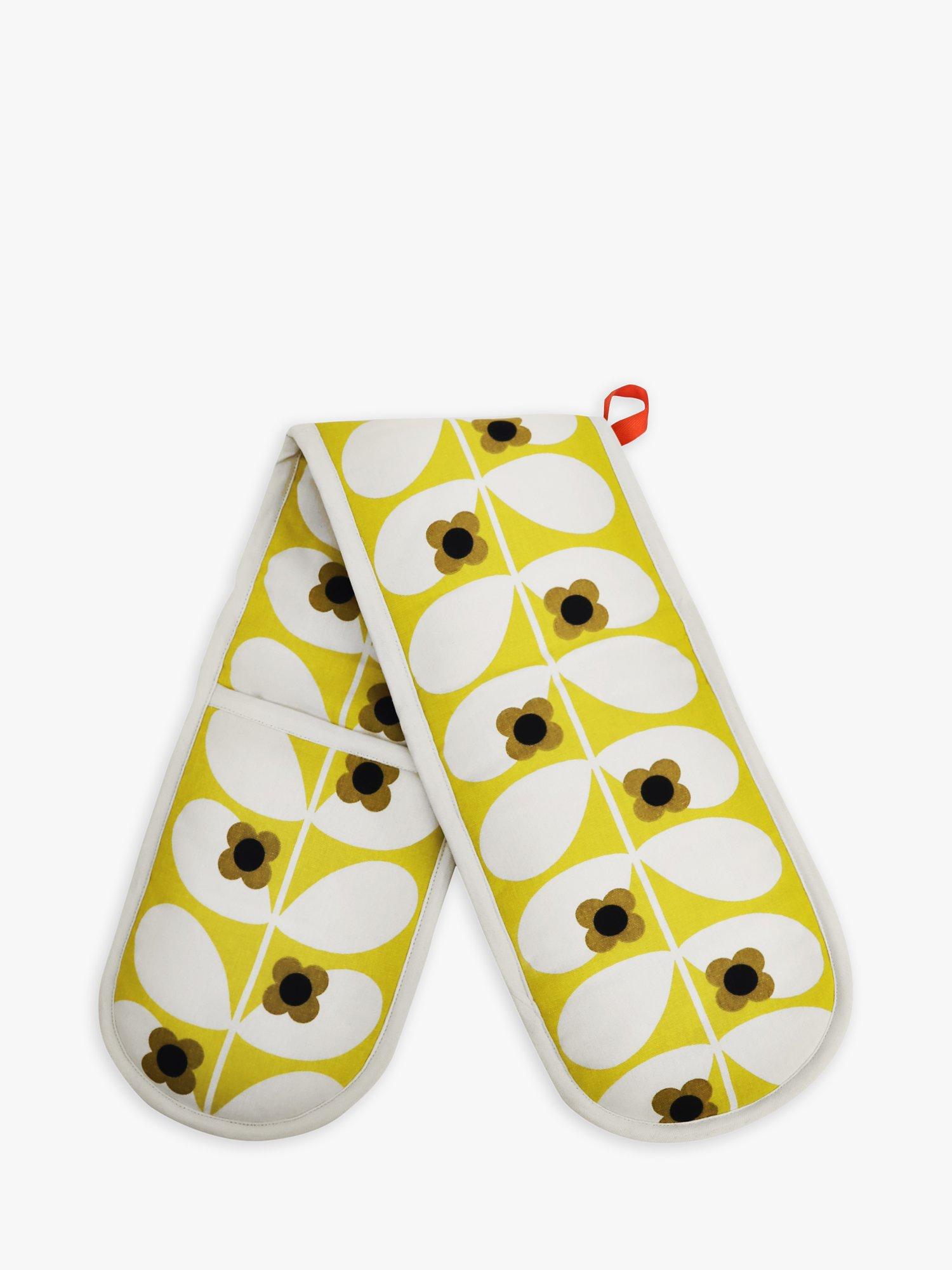 Orla Kiely Rose Flower Double Oven Glove, Yellow