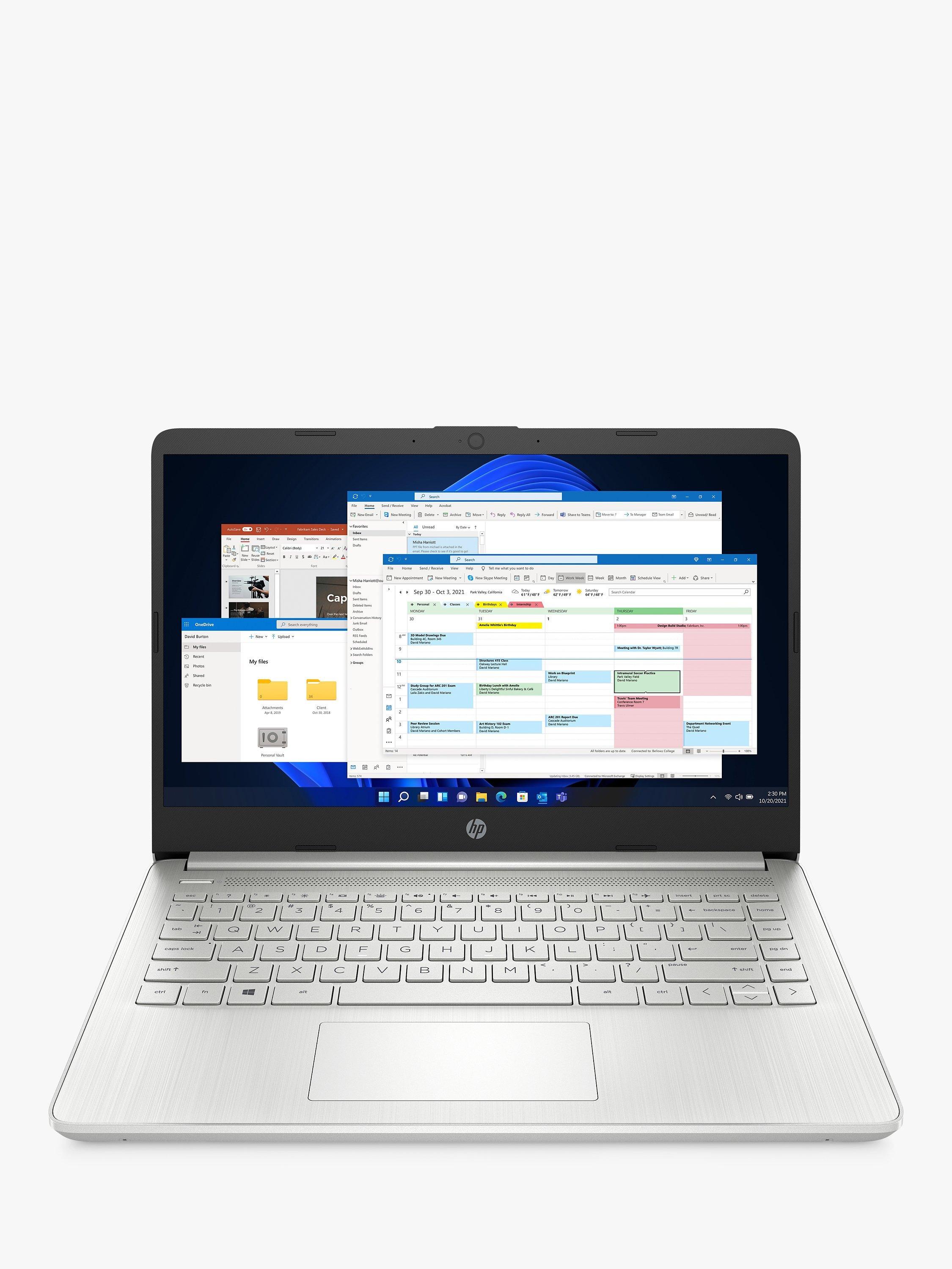 HP 14s-fq1000na Laptop, AMD Ryzen 5 Processor, 8GB RAM, 256GB SSD, 14" Full HD, Natural Silver