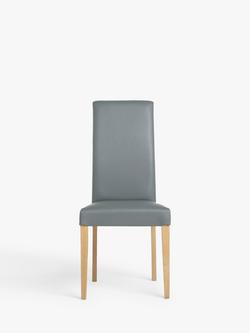 John Lewis Slender Faux Leather Dining Chairs, Set of 2 - view 2, Dark Grey