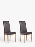 John Lewis Slender Faux Leather Dining Chairs, Set of 2