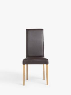 John Lewis Slender Faux Leather Dining Chairs, Set of 2 - view 2, Chocolate