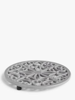 John Lewis Cast Iron Trivet, 20.5cm, Grey, Grey